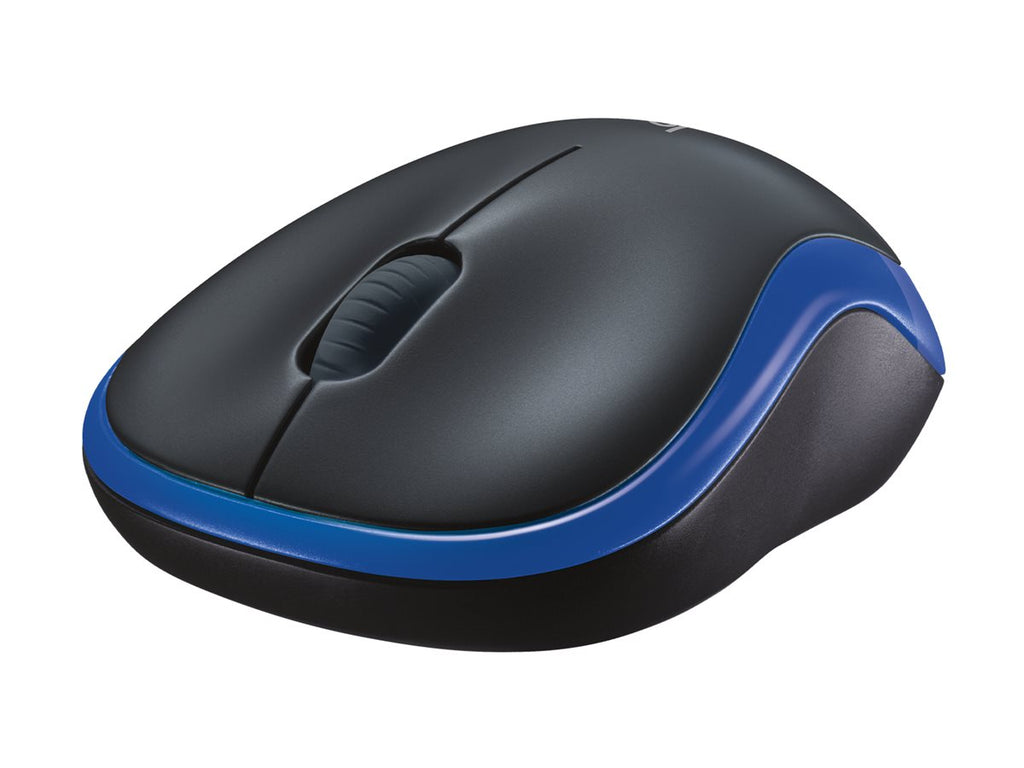 Logitech M185 - Ratón - diestro y zurdo - óptico - inalámbrico - 2.4 GHz - receptor inalámbrico USB - azul