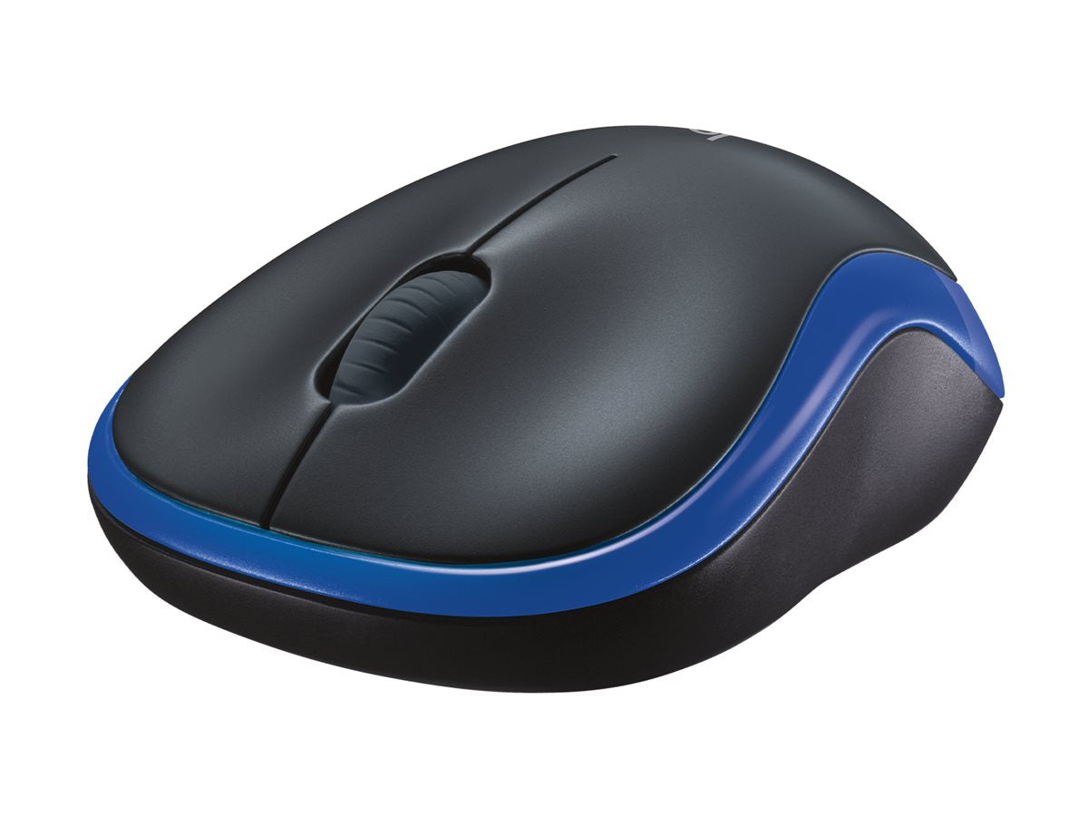 Logitech M185 - Ratón - diestro y zurdo - óptico - inalámbrico - 2.4 GHz - receptor inalámbrico USB - azul