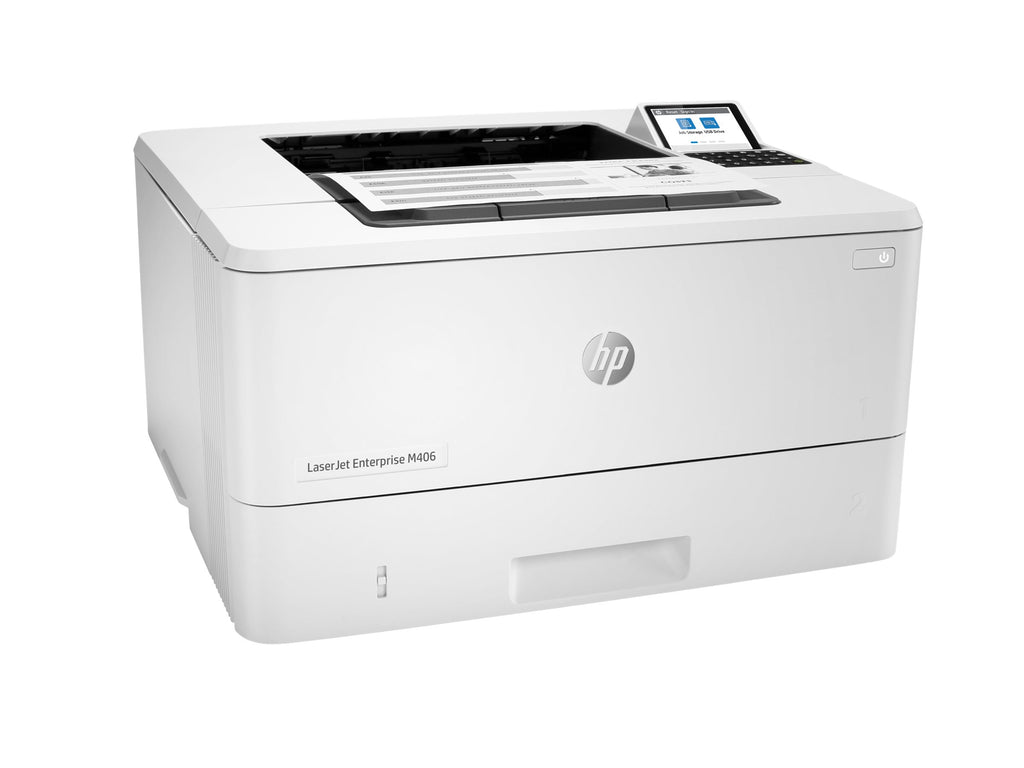 HP LaserJet Enterprise M406dn - Impresora - B/N - a dos caras - laser - A4/Legal - 1200 x 1200 ppp - hasta 42 ppm - capacidad: 350 hojas - USB 2.0, Gigabit LAN, host USB 2.0