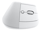 Logitech Lift Vertical Ergonomic Mouse - Ratón vertical - ergonómico - 6 botones - inalámbrico - 2.4 GHz, Bluetooth - receptor de USB Logitech Logi Bolt - blanco hueso