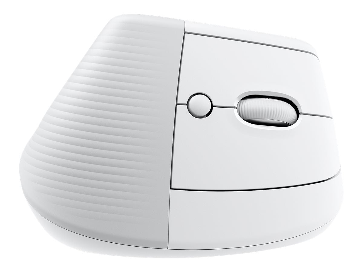 Logitech Lift Vertical Ergonomic Mouse - Ratón vertical - ergonómico - 6 botones - inalámbrico - 2.4 GHz, Bluetooth - receptor de USB Logitech Logi Bolt - blanco hueso