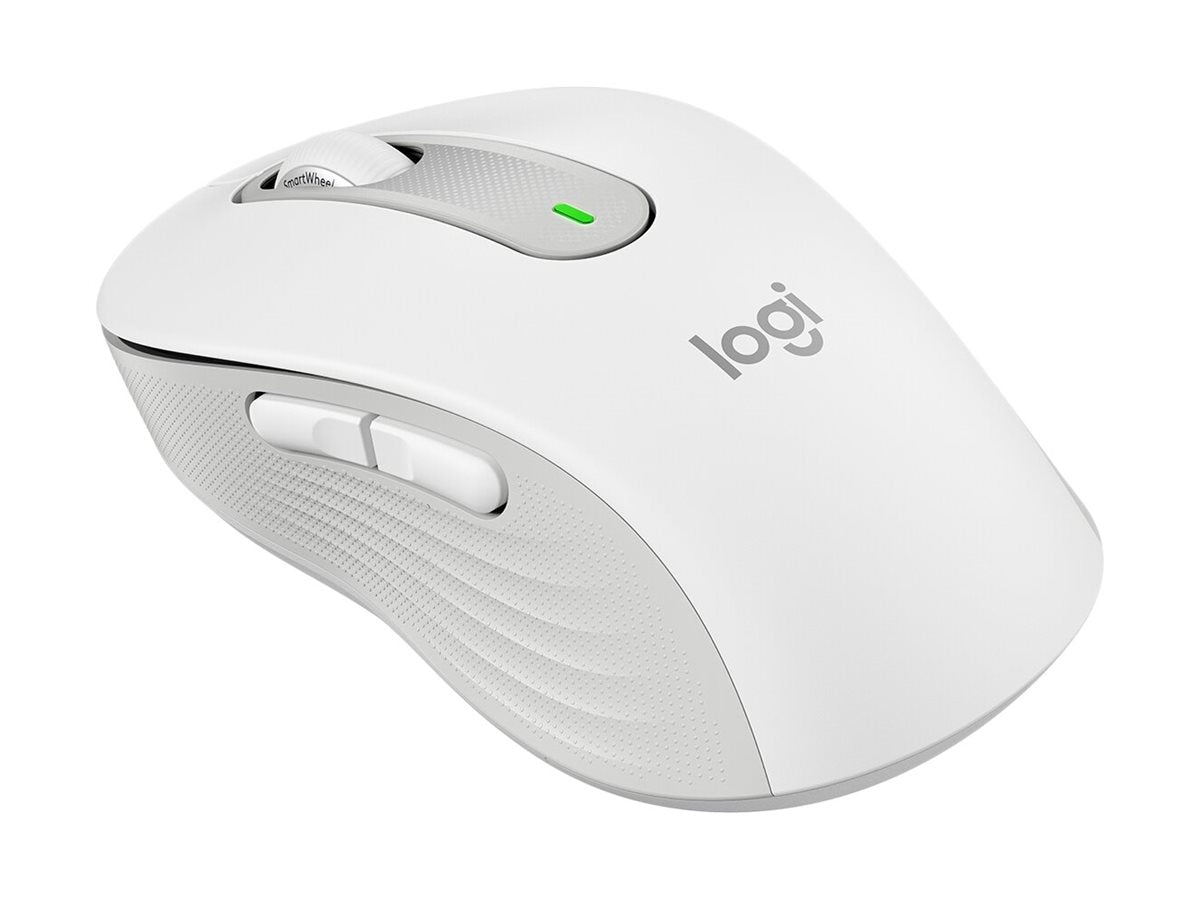Logitech Signature M650 L - Ratón - tamaño grande - óptico - 5 botones - inalámbrico - Bluetooth, 2.4 GHz - receptor de USB Logitech Logi Bolt - blanco hueso