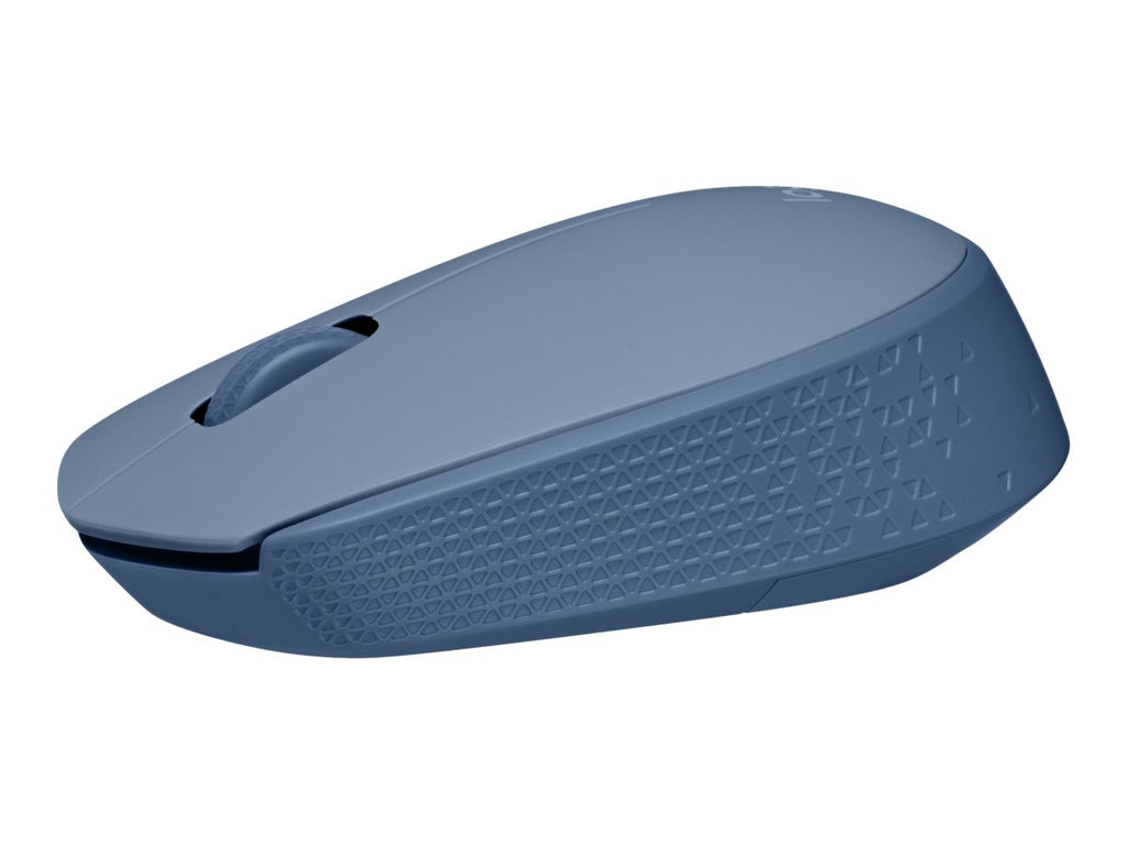 Logitech M170 Wireless Mouse, Ambidextrous, Blue Gray - Ratón - diestro y zurdo - óptico - 3 botones - inalámbrico - 2.4 GHz - receptor inalámbrico USB - azul/gris