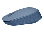 Logitech M170 Wireless Mouse, Ambidextrous, Blue Gray - Ratón - diestro y zurdo - óptico - 3 botones - inalámbrico - 2.4 GHz - receptor inalámbrico USB - azul/gris