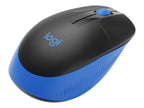 Logitech M190 - Ratón - óptico - 3 botones - inalámbrico - receptor inalámbrico USB - azul