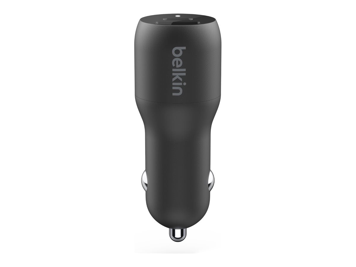 Belkin BoostCharge Dual Car Charger - Car power adapter - 37 Watt - PD 3.0 - 2 output connectors (USB, 24 pin USB-C)