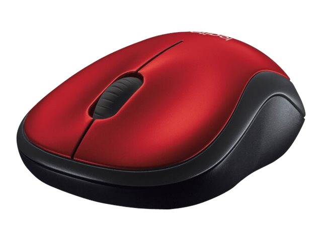 Logitech M185 - Ratón - diestro y zurdo - óptico - inalámbrico - 2.4 GHz - receptor inalámbrico USB - rojo