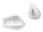 Logitech Lift Vertical Ergonomic Mouse - Ratón vertical - ergonómico - 6 botones - inalámbrico - 2.4 GHz, Bluetooth - receptor de USB Logitech Logi Bolt - blanco hueso