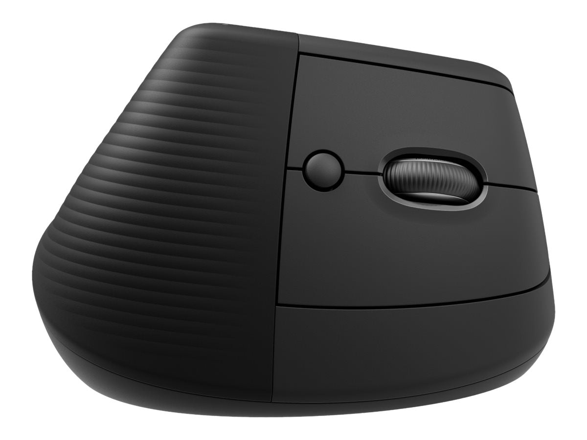 Logitech Lift Vertical Ergonomic Mouse - Ratón vertical - ergonómico - 6 botones - inalámbrico - 2.4 GHz, Bluetooth - receptor de USB Logitech Logi Bolt - grafito