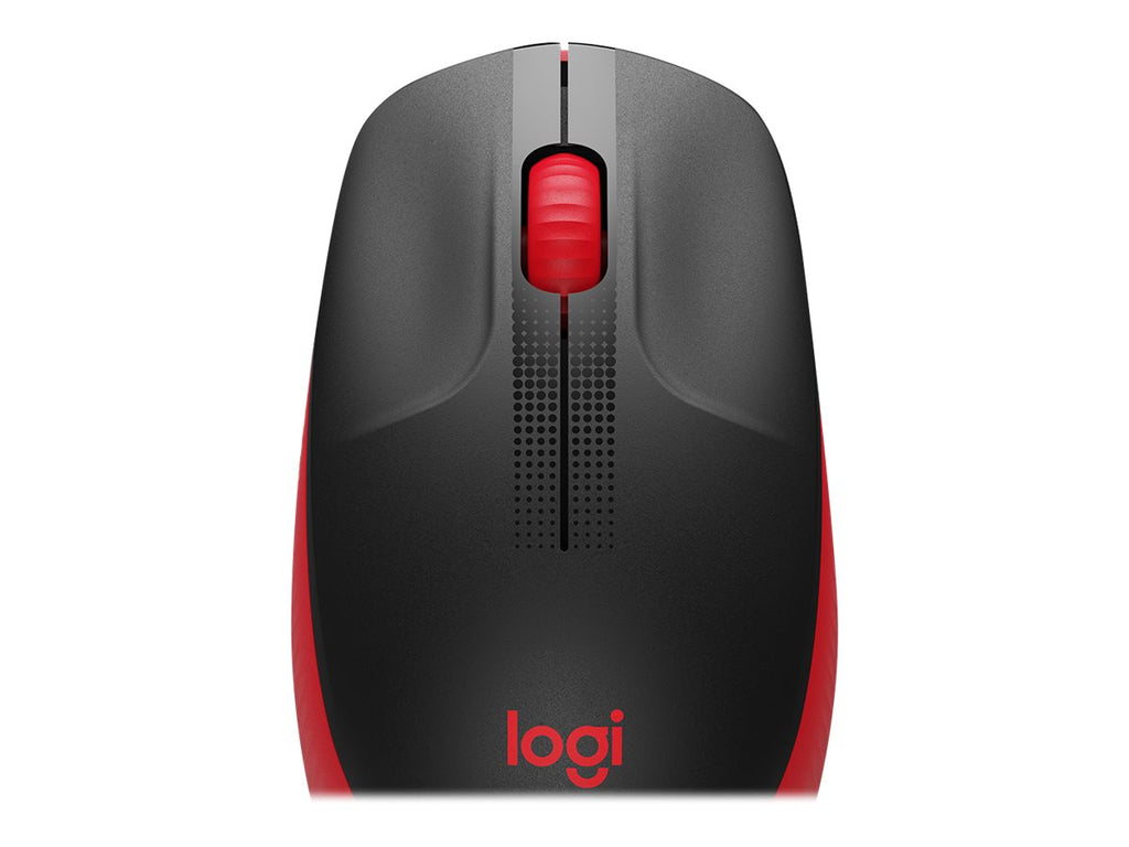 Logitech M190 - Ratón - óptico - 3 botones - inalámbrico - receptor inalámbrico USB - rojo
