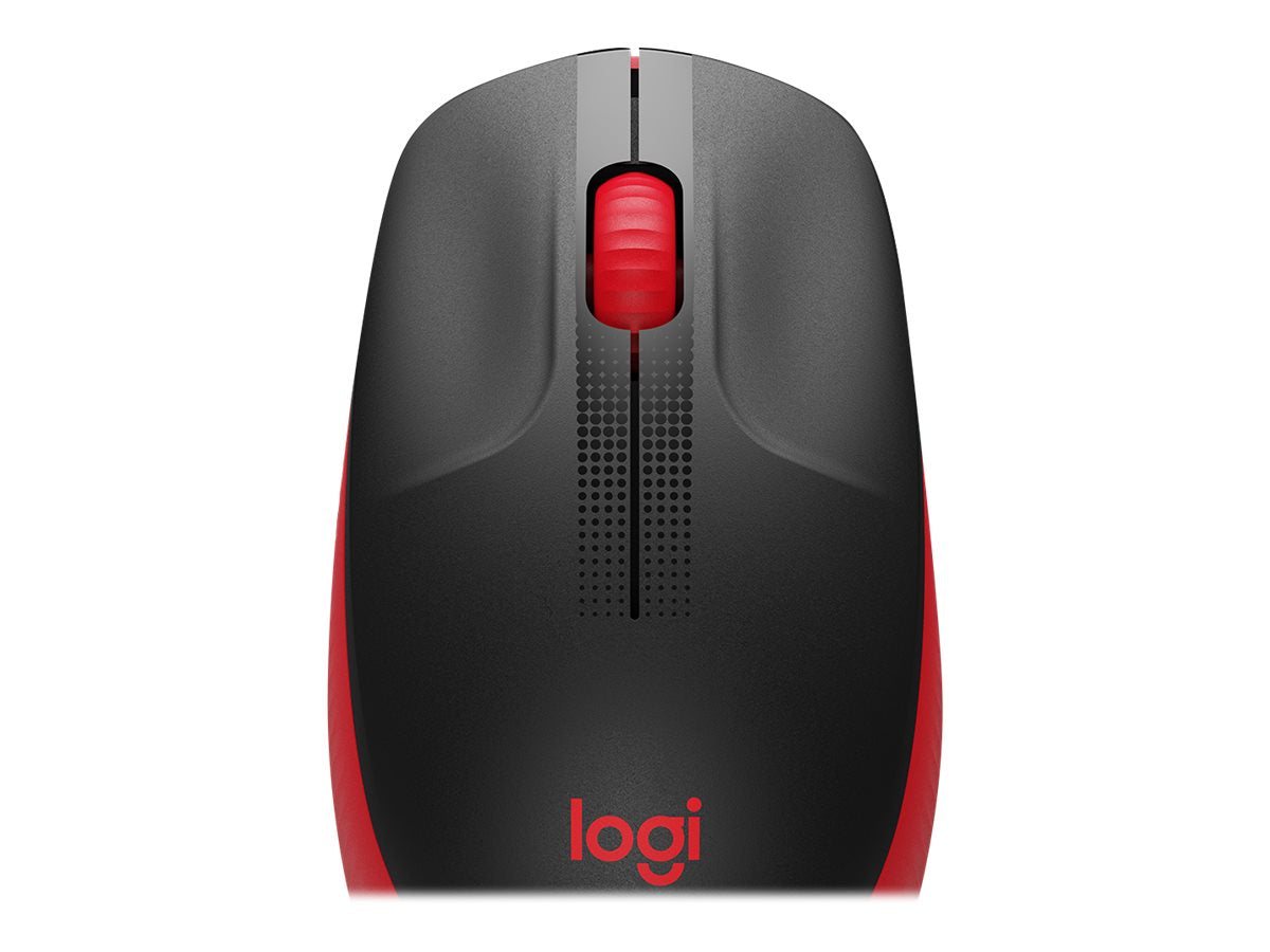 Logitech M190 - Ratón - óptico - 3 botones - inalámbrico - receptor inalámbrico USB - rojo