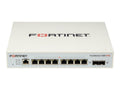Fortinet FortiSwitch 108F-POE - Conmutador - Gestionado - 8 x 10/100/1000 (PoE) + 2 x Gigabit SFP - flujo de aire lateral hacia atrás - sobremesa, montaje en rack - PoE+ (65 W)