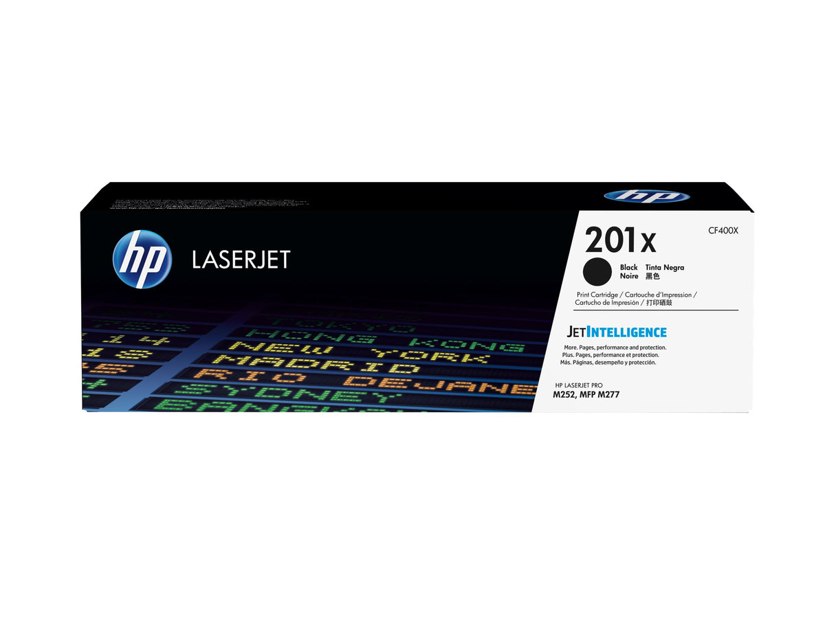 HP 201X - Alto rendimiento - negro - original - LaserJet - cartucho de tóner (CF400X) - para Color LaserJet Pro M252dn, M252dw, M252n, MFP M277c6, MFP M277dw, MFP M277n