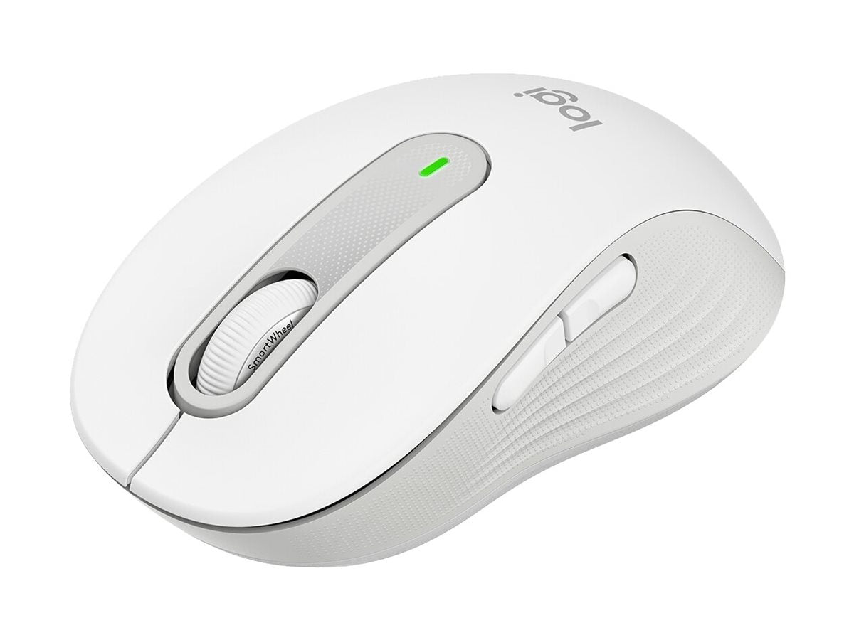 Logitech Signature M650 L - Ratón - tamaño grande - óptico - 5 botones - inalámbrico - Bluetooth, 2.4 GHz - receptor de USB Logitech Logi Bolt - blanco hueso