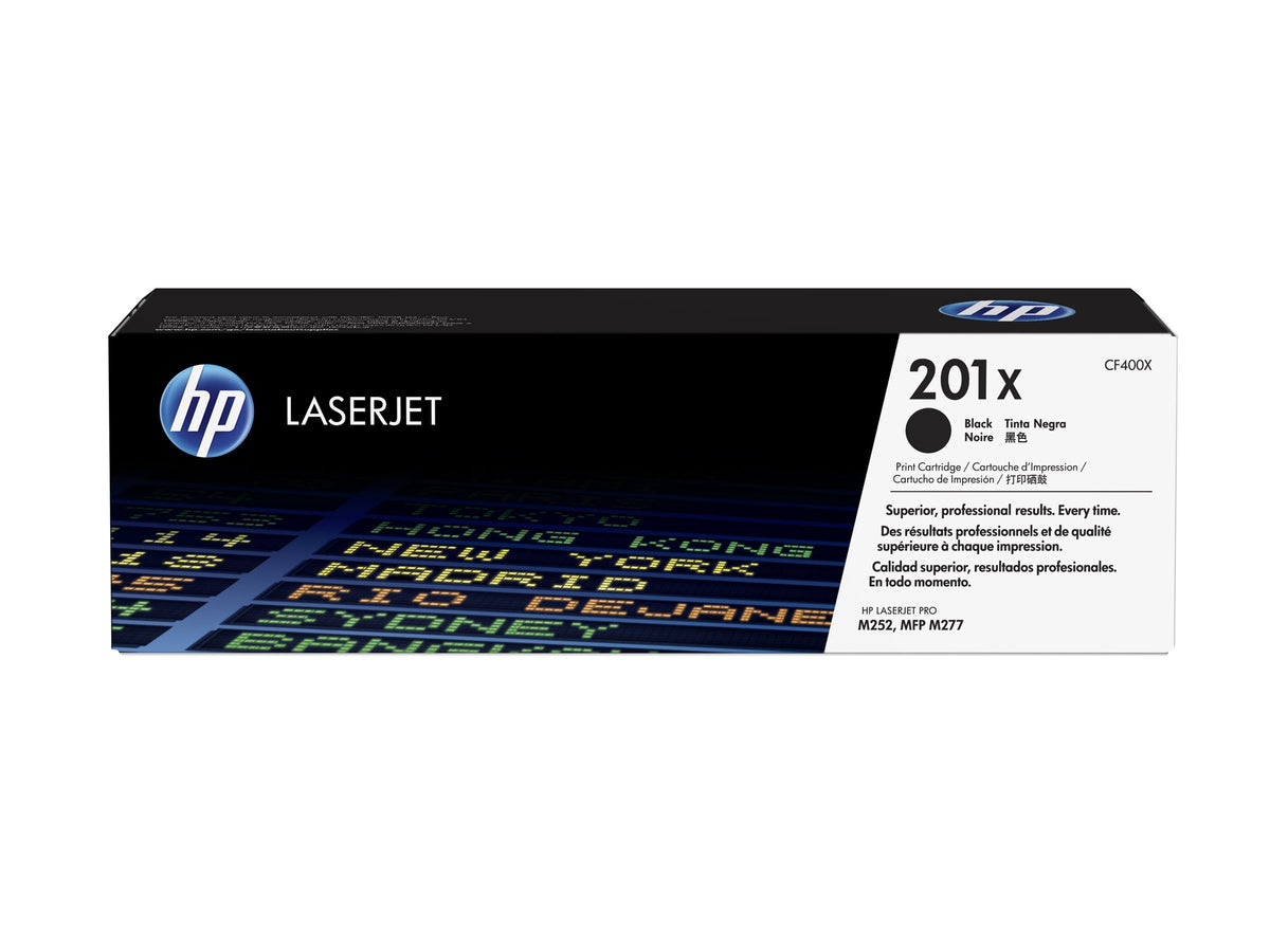HP 201X - Alto rendimiento - negro - original - LaserJet - cartucho de tóner (CF400X) - para Color LaserJet Pro M252dn, M252dw, M252n, MFP M277c6, MFP M277dw, MFP M277n