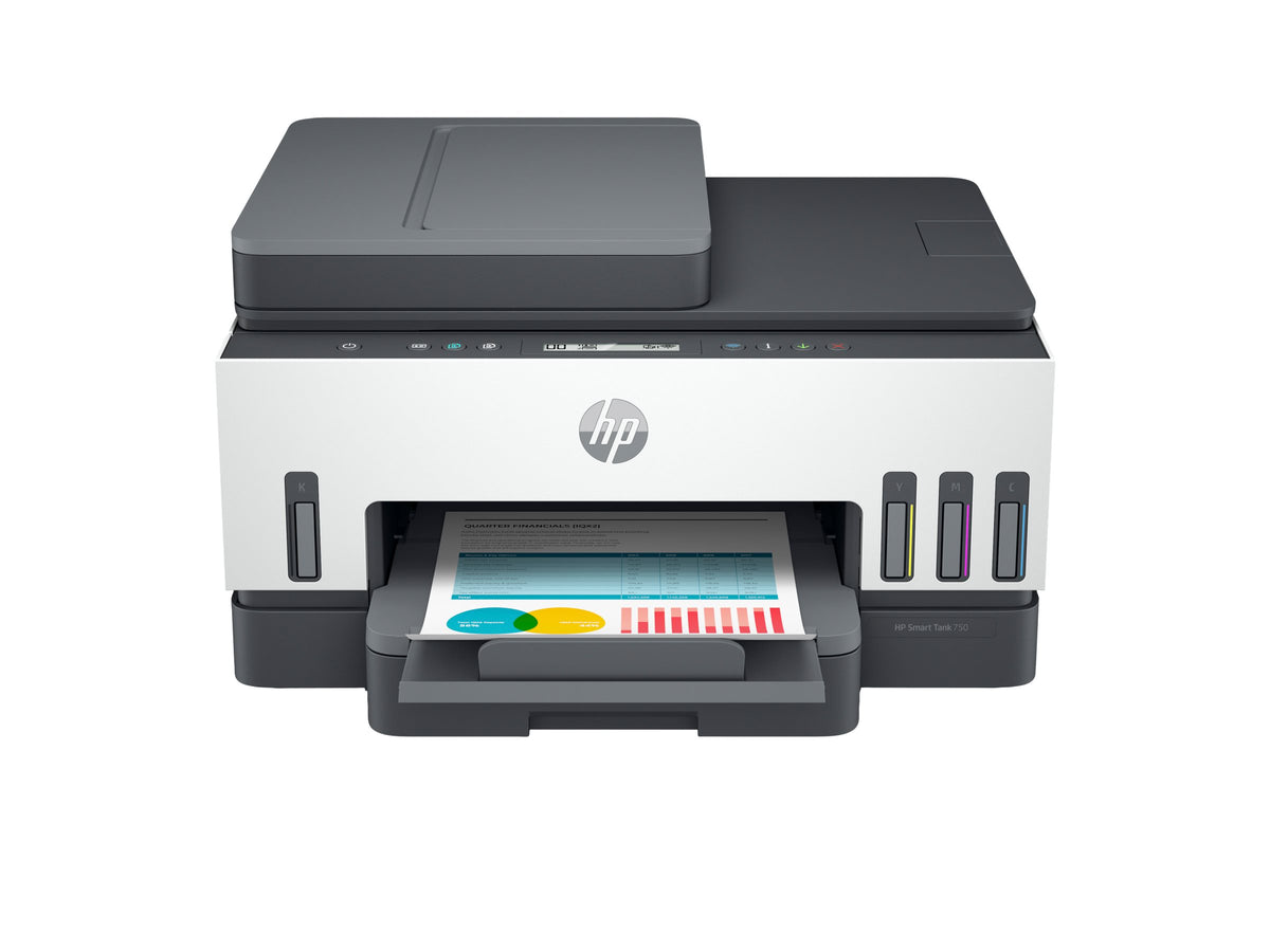 HP Smart Tank 750 All-in-One - Impresora multifunción - color - chorro de tinta - rellenable - Letter A (216 x 279 mm)/A4 (210 x 297 mm) (original) - A4/Legal (material) - hasta 13 ppm (copiando) - hasta 15 ppm (impresión) - 250 hojas