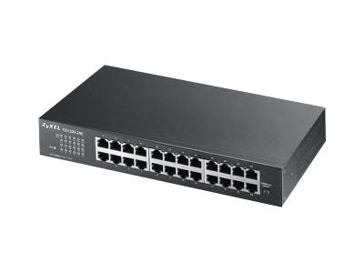 Zyxel GS-1100-24E - Conmutador - sin gestionar - 24 x 10/100/1000 - sobremesa, montaje en rack, montaje en pared