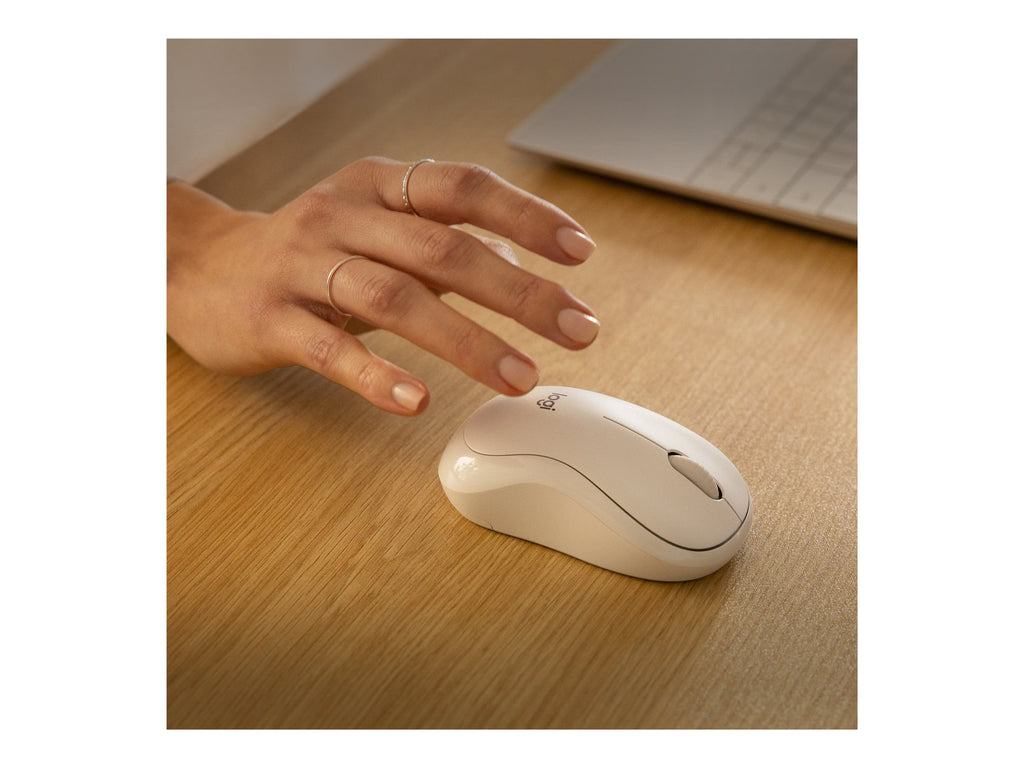 Logitech M240 Silent Bluetooth Mouse, Compact, Portable, Smooth Tracking, Off-white - Ratón - 3 botones - inalámbrico - Bluetooth - blanco hueso