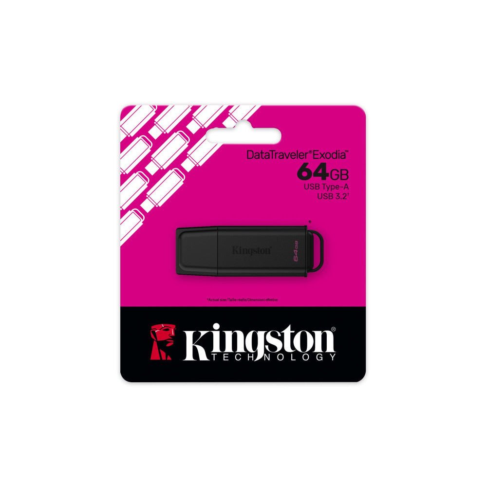 Kingston 64GB Portable USB 3.2 Gen 1 DataTraveler Exodia Black