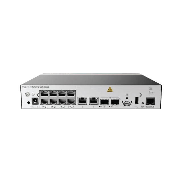 EKIT USG6000E-S03-AC HOST(10*GE RJ45+2*10GE SFP+,1*ADAPTER,INCLUDE SSL VPN 100 USERS)