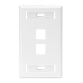 LEVITON WALLPLATE 2PORT SG ID WHITE