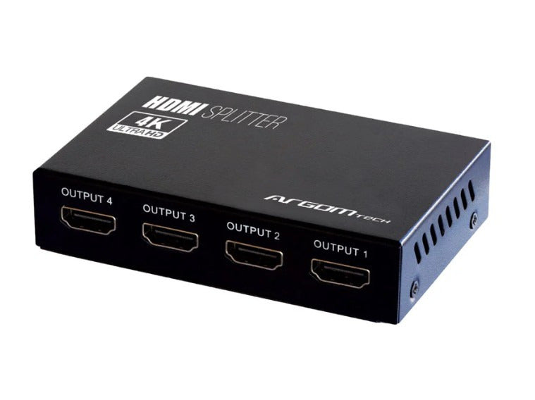 HDMI Splitter 4-Outputs - 4K Ultra HD - Plug & Play - 3D - Full HD Quality - 340MHz Bandwidth - Compatible with all devices -  Power Adapter with 33.8 inch Cable