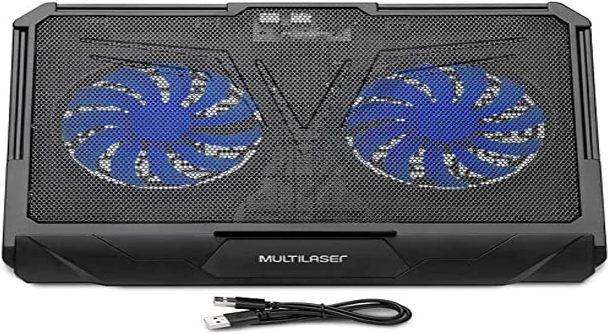 BASE COOLER PARA NOTEBOOK CON 2 VENTILADORES - 9 NIVELES DE ALTURA