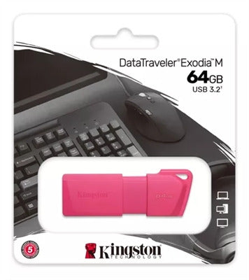Memoria Kingston USB DTXM USB 3.2 Gen 1 DataTraveler Exodia M Rosa 64GB