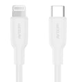FAST CHARGE Type-C to Lightning -30W Power Output - 3.3A -ULTRA SOFT TANGLE FREE SILICONE- Metal Connector -Ultra-Flexible - Dura Flex -1.8M/6FT - WHITE