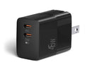 FOLDABLE PLUG Compact Dual Fast Charger PD 45W 2 x Type-C GAN III Technology