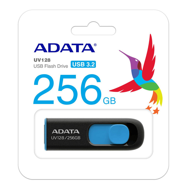 ADATA USB 3.2 PLASTICA RETRACTIL AUV128-256G-RBE GARANTÍA 5 AÑOS