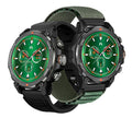 SKEIWATCH C80 - Gunmetal Case Military Grade - 2 Straps Included (Silicone Black & Nylon Military Green) - 1.39" AMOLED Screen -Built-in GPS