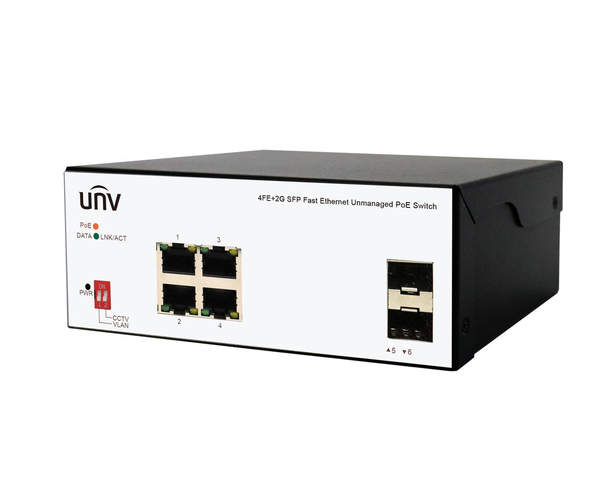 UNIVIEW HARSH POE SWITCH 4 PORT 10/100 + 2 SFP SLOT 1000 MBSP 65W