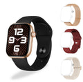 SKEIWATCH S40 -Rose Gold Case - 4 Straps Included (Black Rubber, Stainless Steel, Burgundy Sport Rubber & Ivory Stretch Nylon) - 2.01" Expansive TFT Display