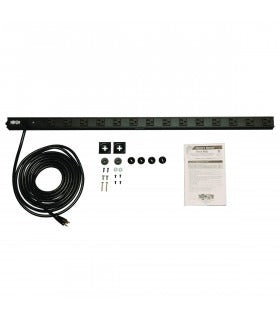 PDU Básico Monofásico de 1.44kW 120V, 14 Tomacorrientes NEMA 5-15R, Entrada NEMA 5-15P, Cable de 4.6 m [15 pies], Instalación Vertical en 0U