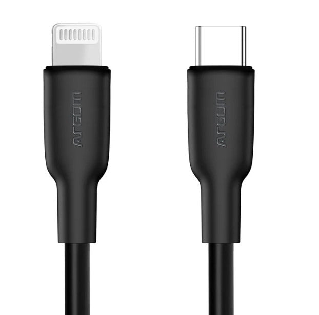 FAST CHARGE Type-C to Lightning -30W Power Output - 3.3A -ULTRA SOFT TANGLE FREE SILICONE- Metal Connector -Ultra-Flexible - Dura Flex -1.8M/6FT - BLACK