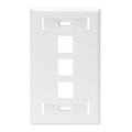 LEVITON WALLPLATE 3PORT SG ID WHITE