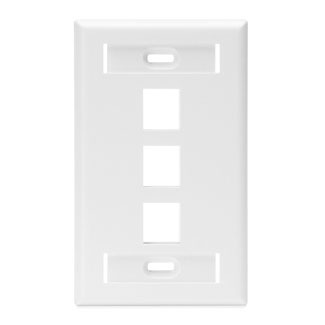 LEVITON WALLPLATE 3PORT SG ID WHITE