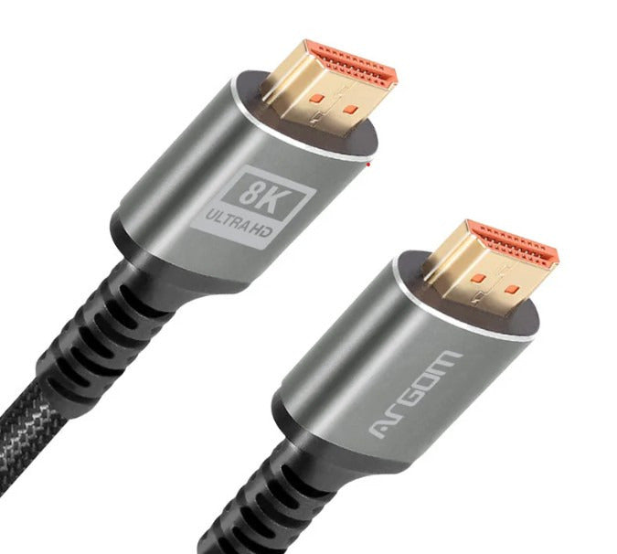 Premium 8K ULTRA HD HDMI Cable - HDMI/HDMI Braided Nylon - Dynamic HDR - 48Gbps Bandwidth - Built-in Ethernet- Gold Plated Connectors - 3-Layer Shielding - Strong and Ultra Flexible - 6ft/1.8m