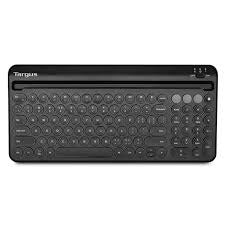 TARGUS TECLADO ANTIMICROBIANO BLUETOOTH MULTIDISPOSITIVO CON BASE PARA TABLETA/TELÉFONO, NEGRO