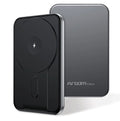 MS10 Magnetic Ultra-Thin & Lightweight Fast Charge Aluminum Power Bank, 10,000 mAh Silver/Black