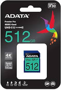 ADATA SD PARA CAMARA PROFESIONAL 4K  512GB  VELOCIDAD 100/85 MB/S