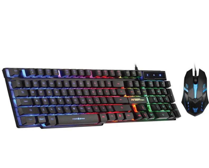 Set de Teclado y Mouse USB para juego Combat USB Ingles - Negro