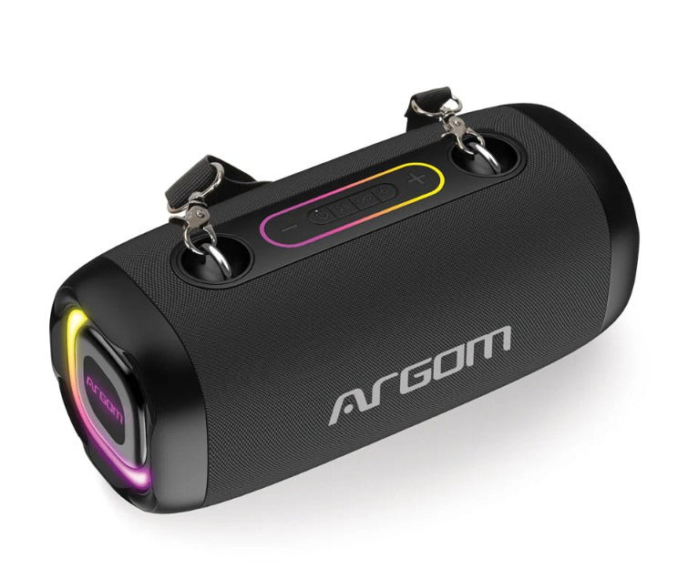 Radyon X41 Sport Wireless BT 28W RMS IPX5 Water Resistant TWS Function  LED Lights Battery 2400mAh / Up to 7H Battery Life - Includes Strap - Black