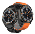 SKEIWATCH C62 - Gunmetal Case - 2 Straps Included (Stainless Steel Links & Orange Silicone)- 1.43" AMOLED Screen