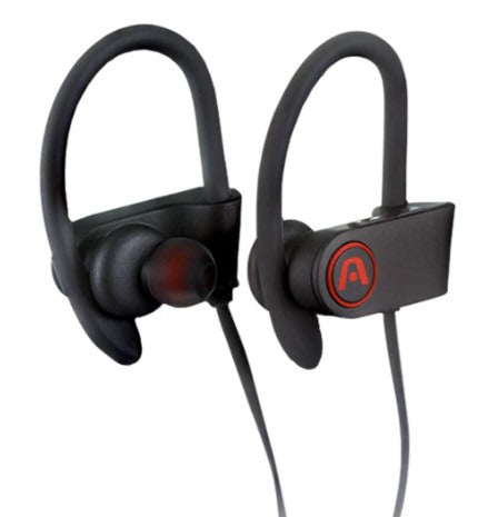 Ultimate Sound FLEX Wireless BT Sweat Proof - Integrated Controls - 10 HOURS PLAYTIME- Flat Cable - Black