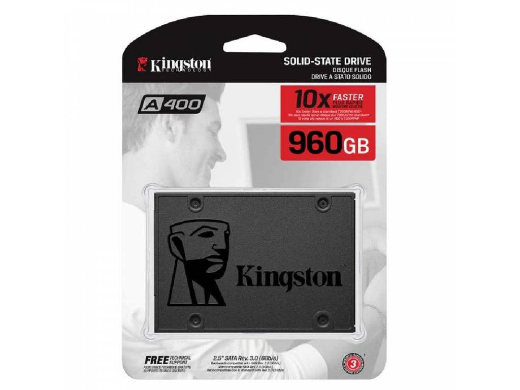 SSD Kingston Estado Solido SATA III A400 Read 500MB/s and Write 450MB/s 960GB