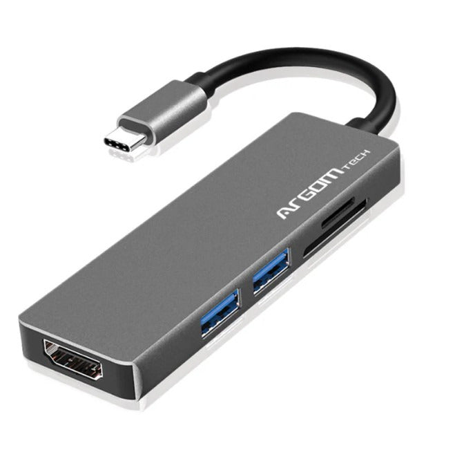 5 in 1 Type-C HUB ONEAXESS - Aluminum Case / Plug & Play Micro SD / SD CARD /  USB 2.0 / USB 3.0 / HDMI 4K